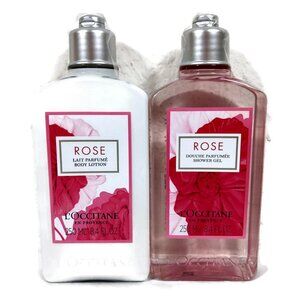 L'Occitane Lait Parfume Rose Body Lotion & Shower Gel Duo 250ML X 2 NEW